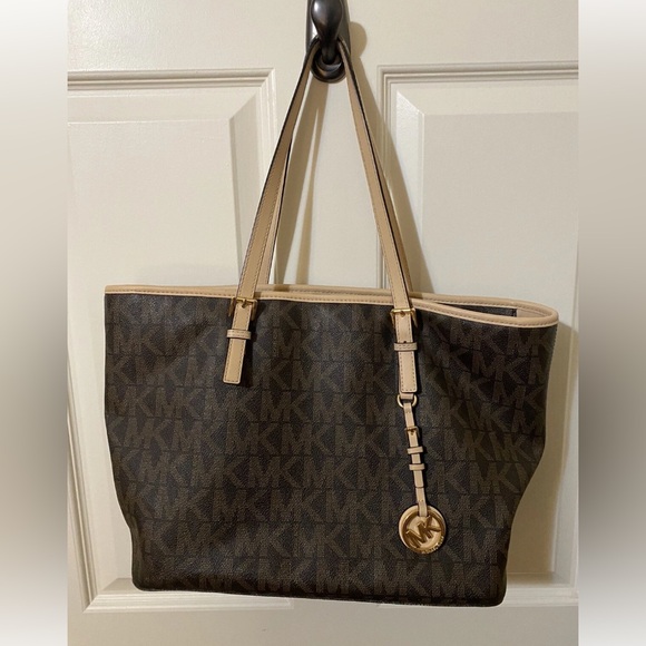 Michael Kors Dark Brown and Tan Tote - Picture 1 of 6